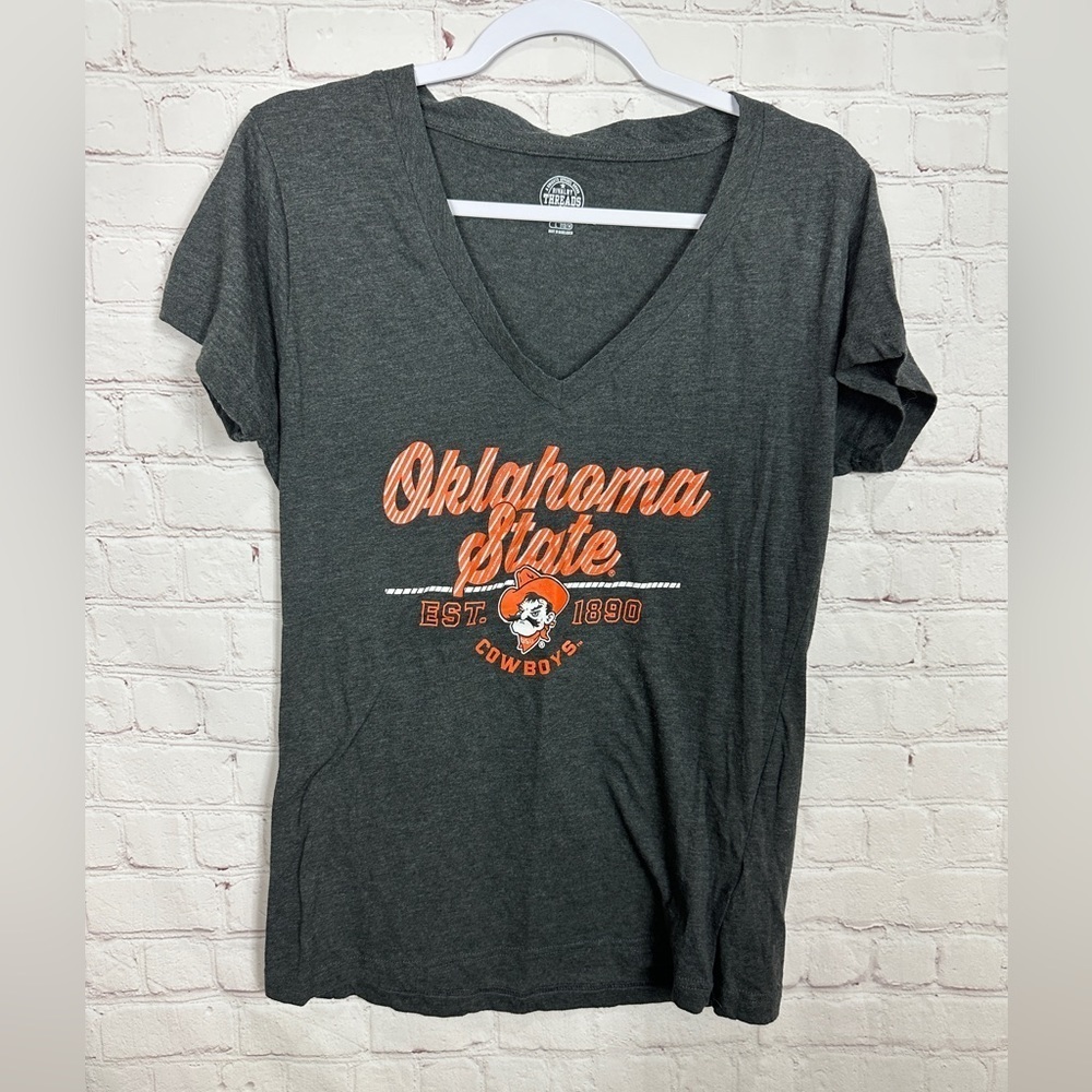 Oklahoma State Cowboys OSU Pistol Pete women's short sleeve t-shirt, sz L